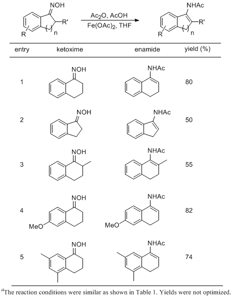 Table 2. Synthesis of acyclic N-acetyl α-arylenamidesa