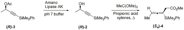 Scheme 4. Synthesis of allenylsilane (Sa)-4.