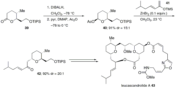 Scheme 6. Rychnovsky's Total Synthesis of Leuscandrolide A.