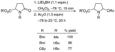 Figure 2. Formation of α-Acetoxy Pyrrolidines.